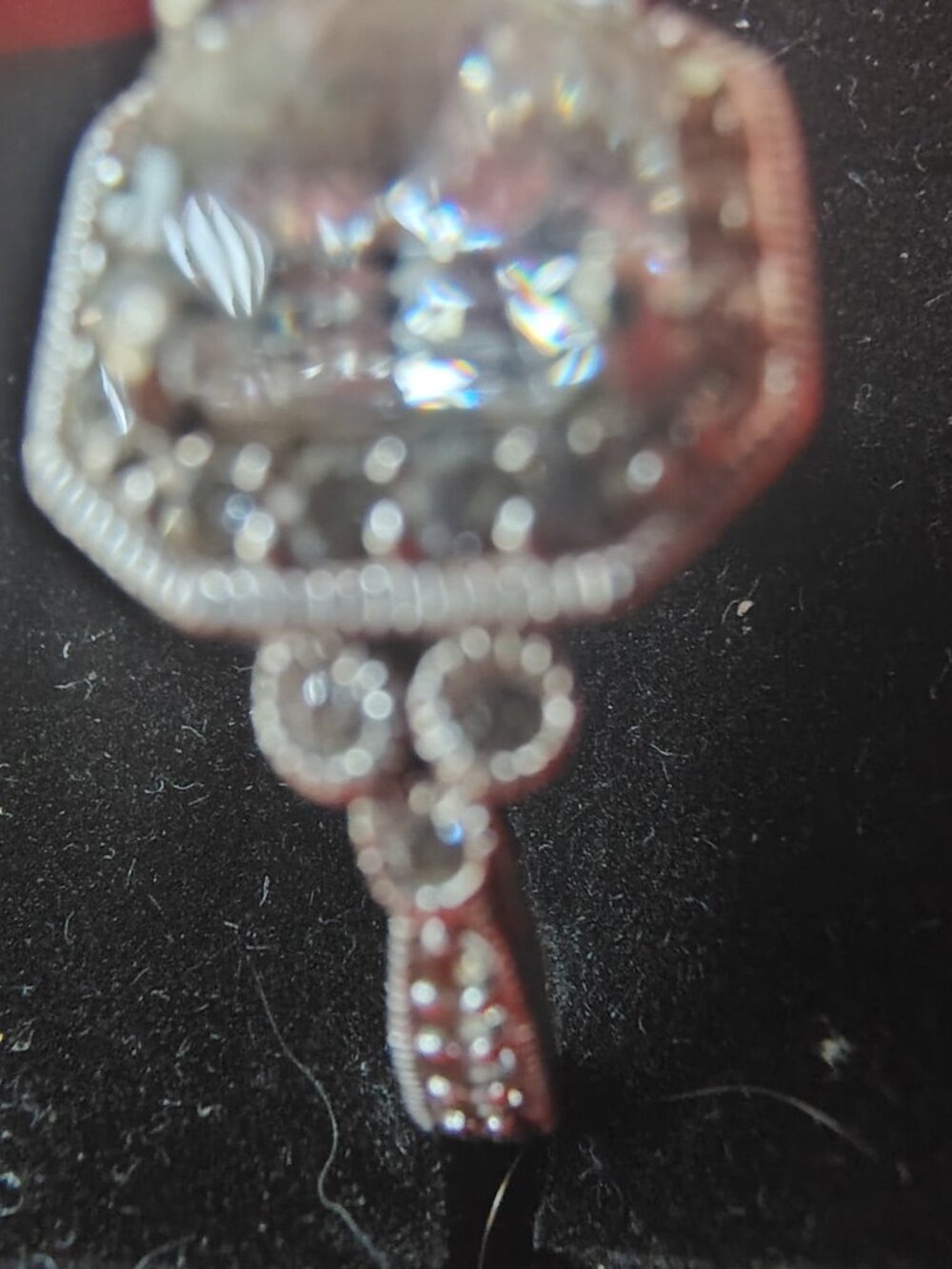 Bridal Set CZ Square Cut With Intricate Detail - Picture 4 of 9